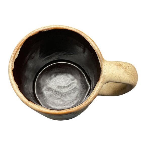 Mara Mug Zodiac Capricorn Symbol Beige & Blue Matte Glaze Interior 4"H x 3.5"D - Picture 5 of 7